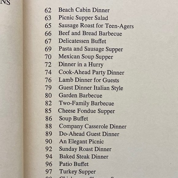 SUNSET MENU COOKBOOK Vintage1969 Menus for many Occasions Detailed Party Recipes - Picture 7 of 13